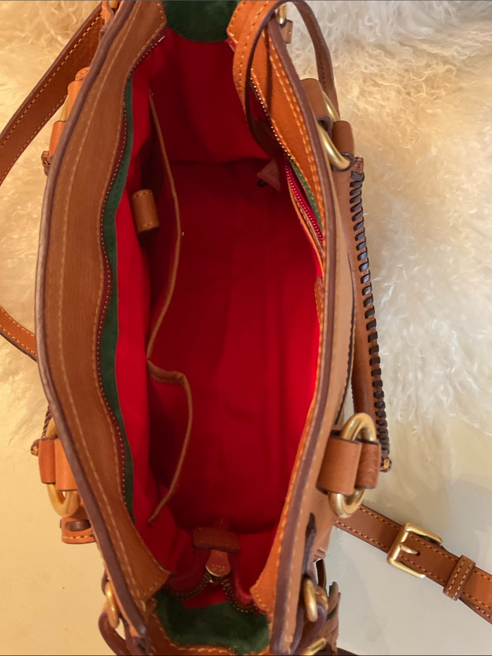 Dooney & Bourke Florentine Tan Leather Satchel - Picture 2 of 9